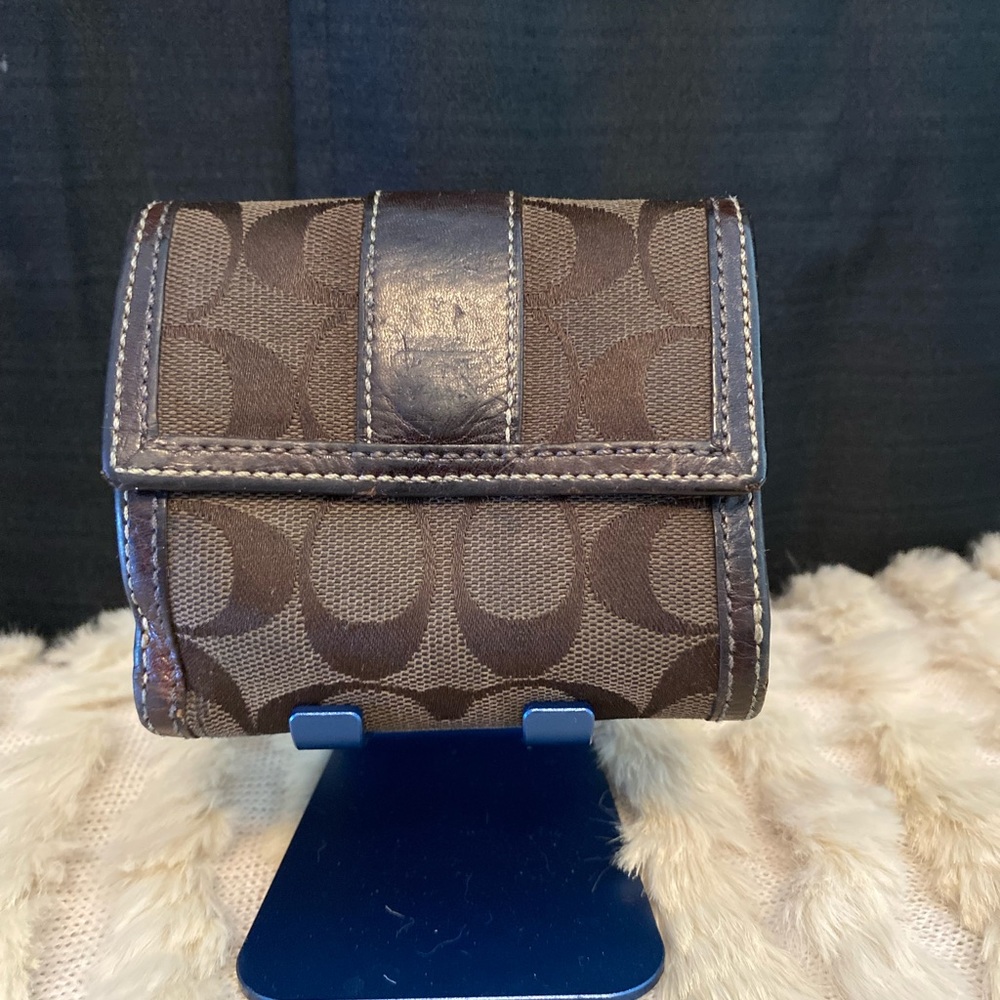Coach dark brown bifold wallet